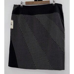 NWT Plus Size‎ Worthington Black Abstract Polkadot Pencil Skirt Size 18 Career